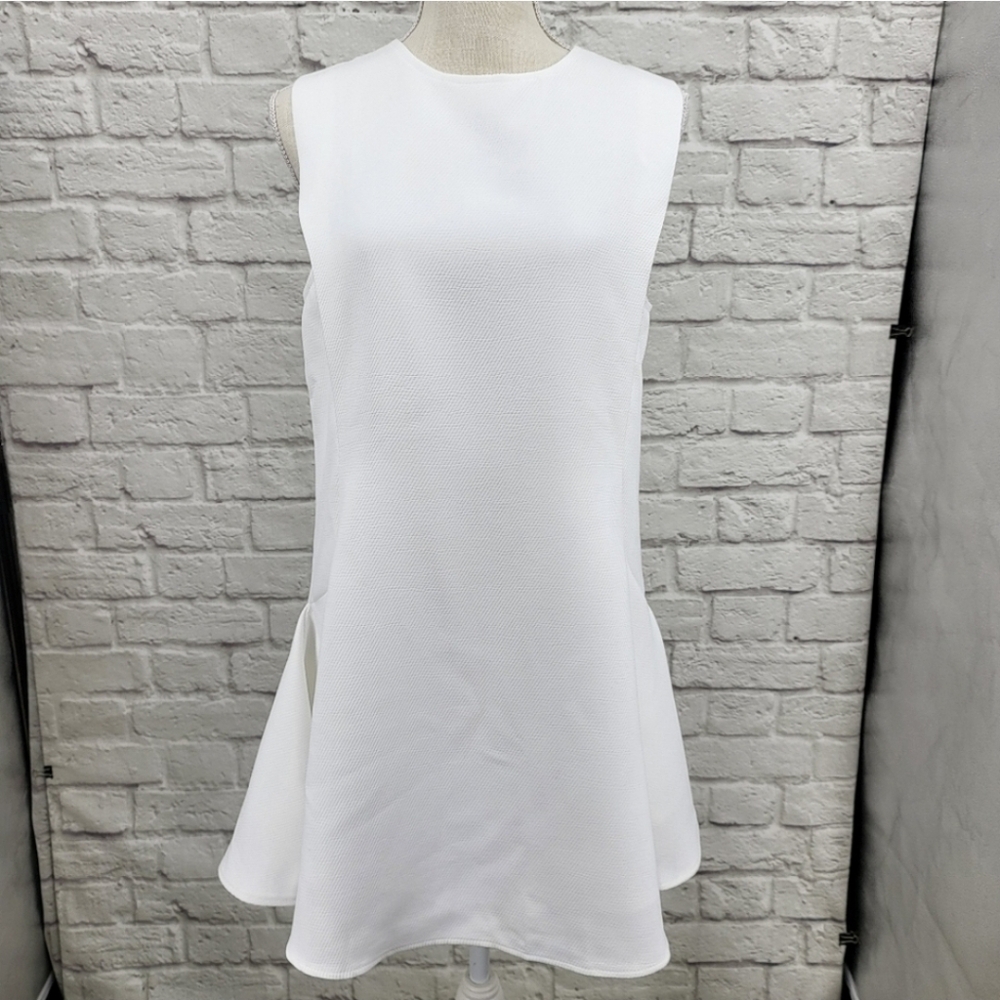 BooHoo White Sia Sporty Textured Fit and Flare Mini Dress Size 10 - Picture 2 of 10